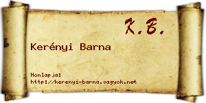 Kerényi Barna névjegykártya