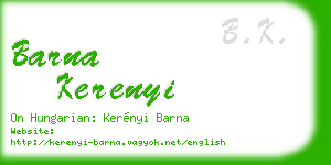 barna kerenyi business card